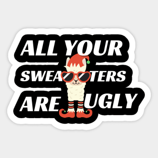 Funny ugly Christmas sweater Sticker